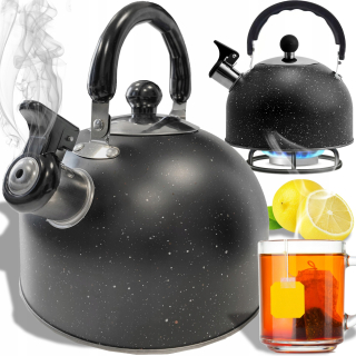 Čajník - Retoo tradičná oceľová kanvica 2,5 l, čierna